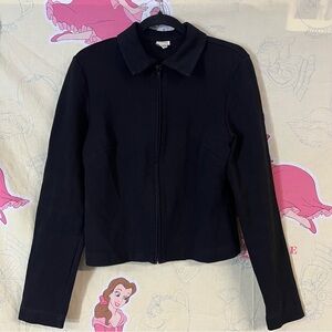 Vintage J. Crew Women's Full Zip Black Blazer